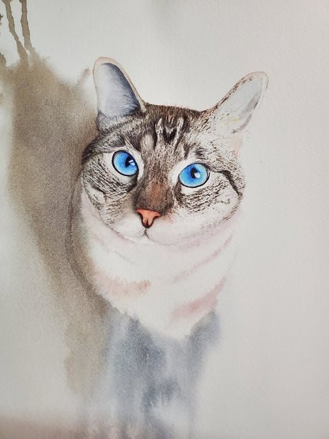 Whiskey — Watercolor portrait by Bev Worth